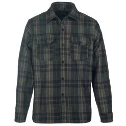 Schott NYC Men's Plaid Wool Blend CPO Long-Sleeve Shirt
