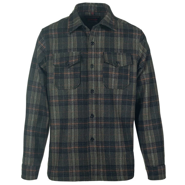 Schott NYC Men's Plaid Wool Blend CPO Long-Sleeve Shirt 3 Schott NYC Men's Plaid Wool Blend CPO Long-Sleeve Shirt