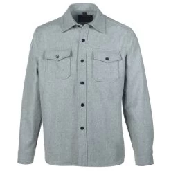Schott NYC Men's CPO Wool Long-Sleeve Shirt -Stylish Men's Store Schott 7810 HeatherGrey 1