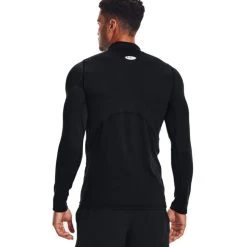 Under Armour Men's Cold Gear Fitted Mock Long-Sleeve Shirt -Stylish Men's Store UA Fitted Mock Black White back