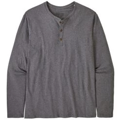 Patagonia Men's Regenerative Organic Certified Cotton Lightweight Henley Long-Sleeve Shirt -Stylish Men's Store WBS22 52020 NGRY